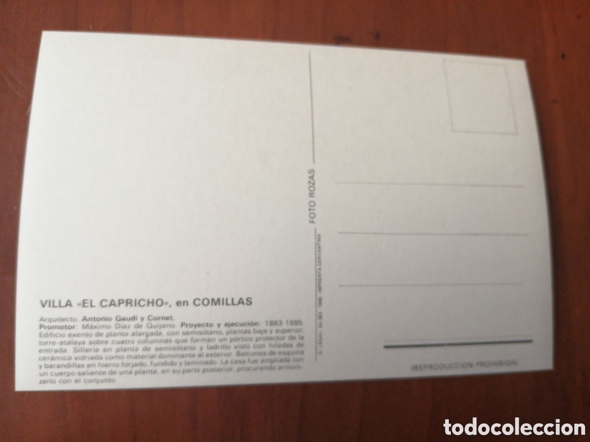 Postales: POSTAL VILLA EL CAPRICHO EN COMILLAS - Foto 2