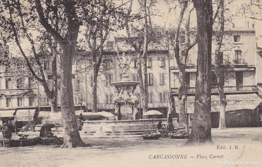 Postales: Carcassone - Place Carnot / Escrita en 1919 - Foto 1