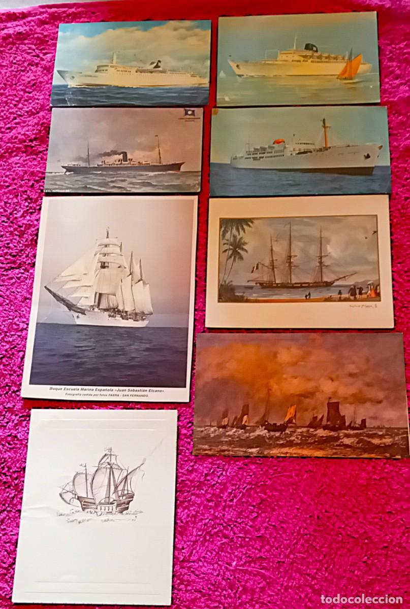 Postales: 8 postales retro de barcos ( c&iacute;a ibarra...) - Foto 1