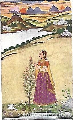 Cartoline: India ** & Rauwolfia Serpentina Benth, Chica Hind&uacute;..., PUB Raupina, Pintura Mogbul (67)