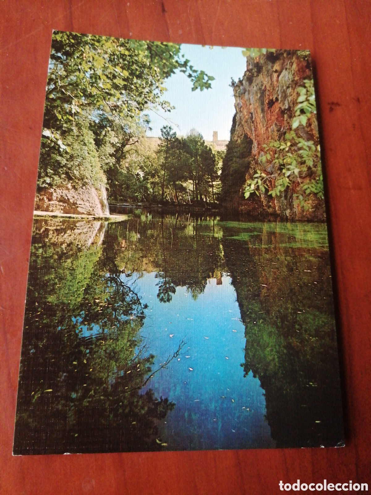 Postales: POSTAL N &ordm; 8 MONASTERIO DE PIEDRA LAGO DEL ESPEJO AL FONDO TORRE DEL HOMENAJE