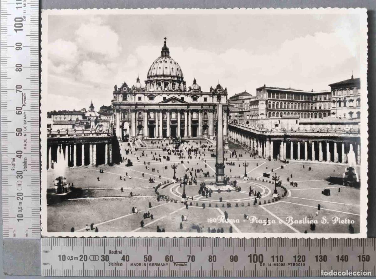 Postales: POSTAL. 190 ROMA PIAZZA E BASILICA S PIETRO. CIRCULADA - Foto 1