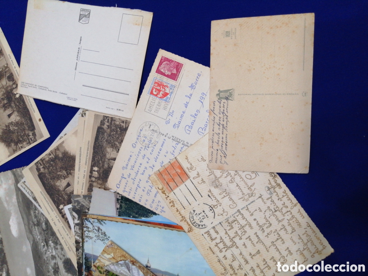 Postales: LOTE POSTALES APROXIMADAMENTE 120 GRAMOS - Foto 2