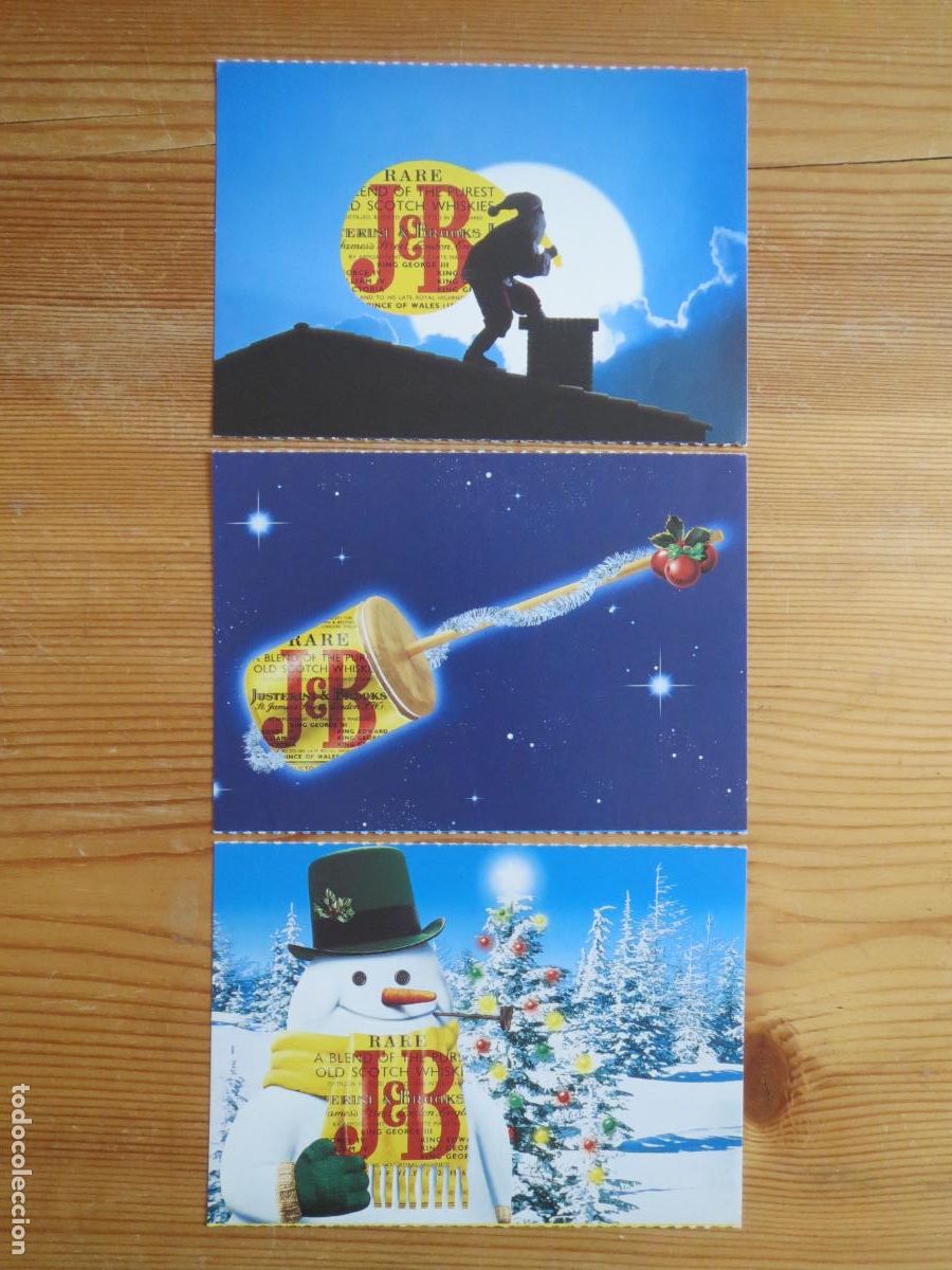 Postales: 3 POSTALES PUBLICITARIAS J&B NAVIDAD COMO NUEVAS - Foto 1