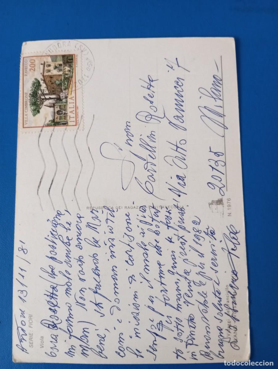 Postales: POSTAL ITALIANA, FLORES, CIRCULADA - Foto 2