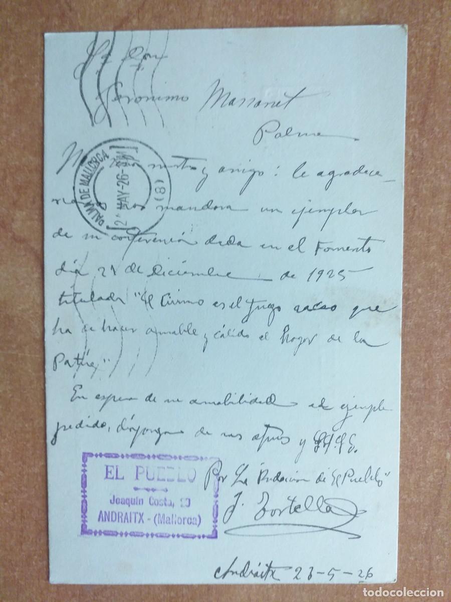 Postales: 1926 TARJETA POSTAL - PALMA - Foto 2