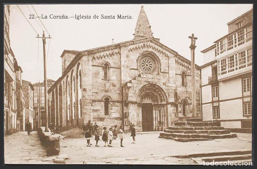Postales: Coru&ntilde;a. A CORU&Ntilde;A. Iglesia de Santa Mar&iacute;a. - Foto 1