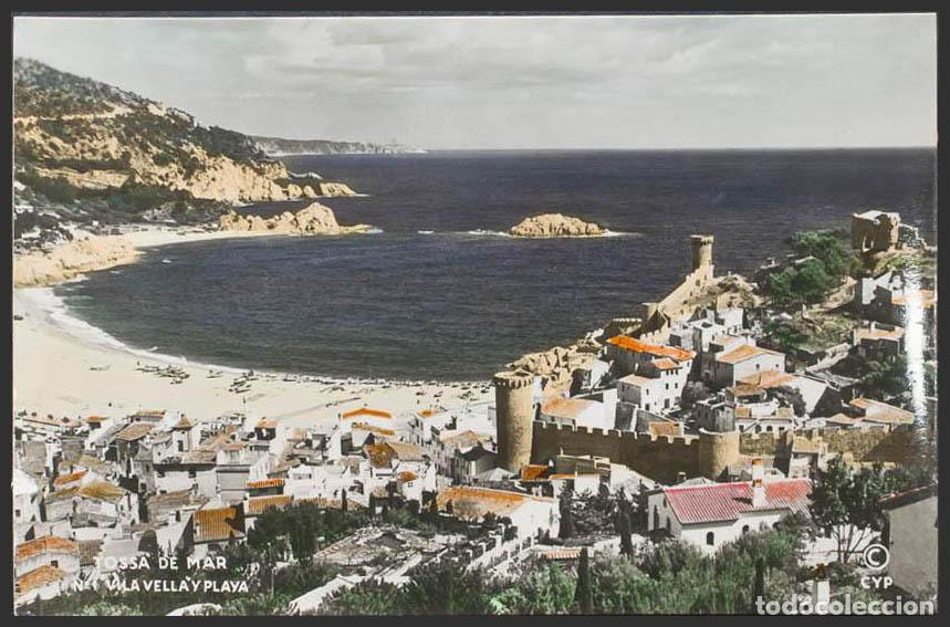 Postales: Gerona. TOSSA DE MAR. Vila Vella y playa. - Foto 1