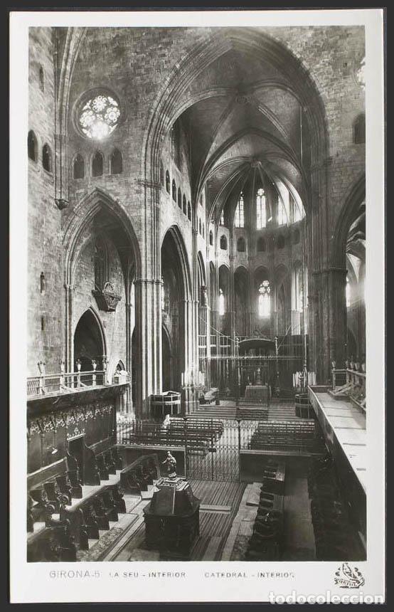 Postales: Gerona. GIRONA. Interior de la Catedral. - Foto 1