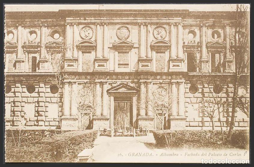 Postales: Granada. GRANADA. Alhambra. Fachada del Palacio de Carlos V. - Foto 1