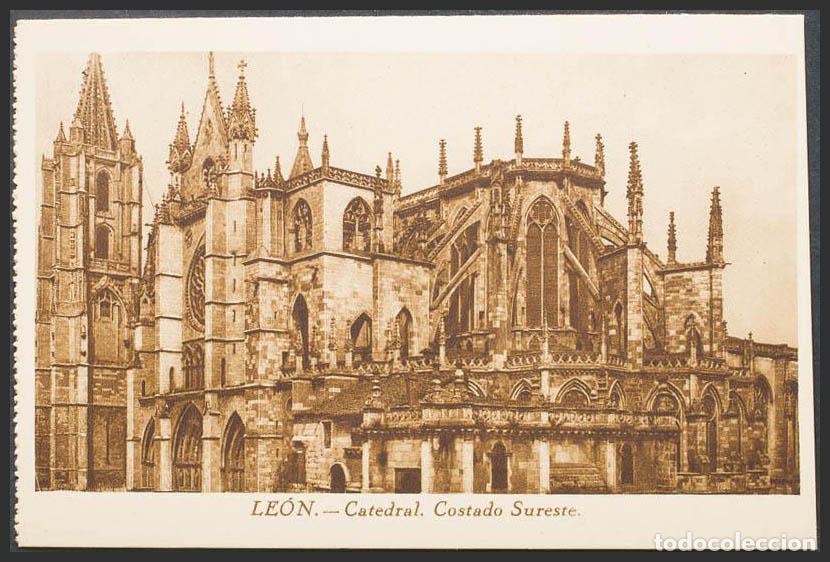 Postales: Le&oacute;n. LEON. Catedral de Le&oacute;n. Costado Sureste. - Foto 1