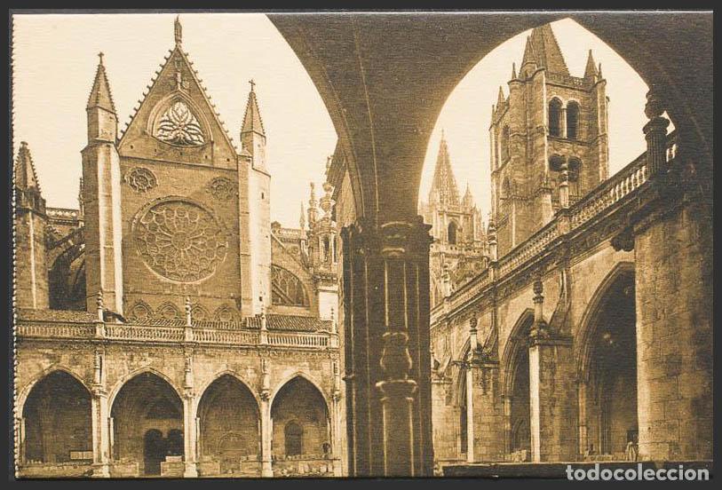 Postales: Le&oacute;n. LEON. Catedral de Le&oacute;n. Claustro y fachada Norte. - Foto 1