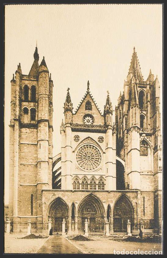 Postales: Le&oacute;n. LEON. Catedral de Le&oacute;n. Fachada principal. - Foto 1