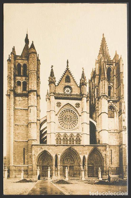 Postales: Le&oacute;n. LEON. Catedral de Le&oacute;n. Fachada principal. - Foto 1