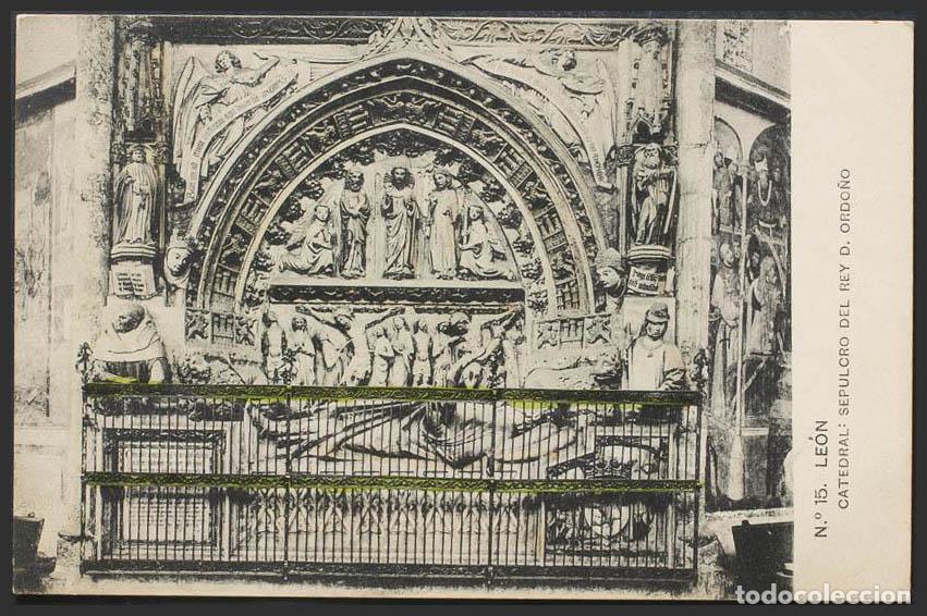 Postales: Le&oacute;n. LEON. Catedral. Sepulcro del Rey D. Ordo&ntilde;o. - Foto 1