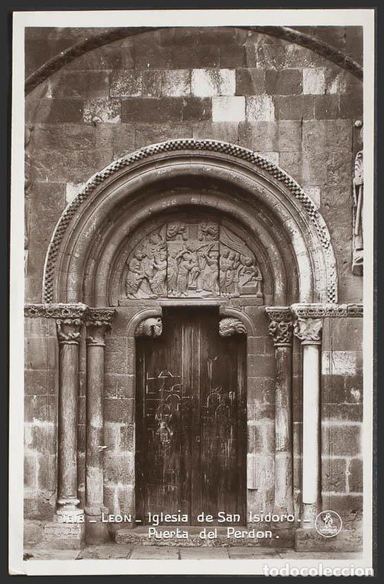 Postales: Le&oacute;n. LEON. San Isidoro. Puerta del Perd&oacute;n. - Foto 1