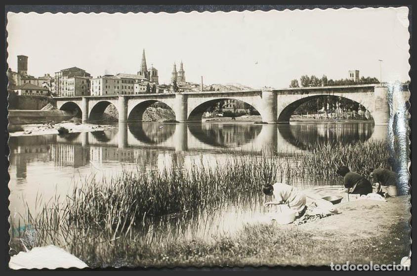 Postales: La Rioja. LOGRO&Ntilde;O. Puente sobre el r&iacute;o Ebro. - Foto 1