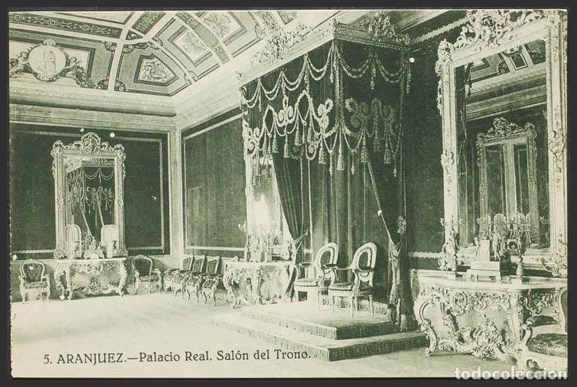 Postales: Madrid. ARANJUEZ. Palacio Real. Sal&oacute;n del Trono. - Foto 1