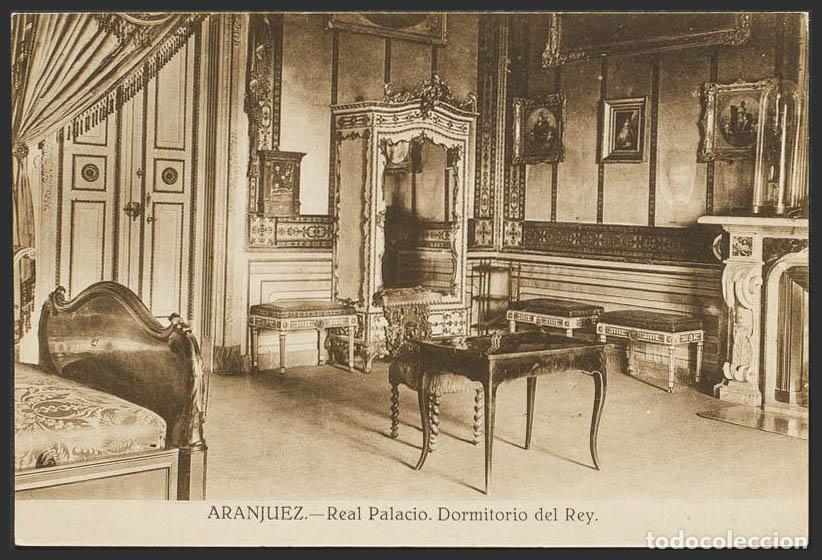 Postales: Madrid. ARANJUEZ. Palacio Real. Dormitorio del Rey. - Foto 1