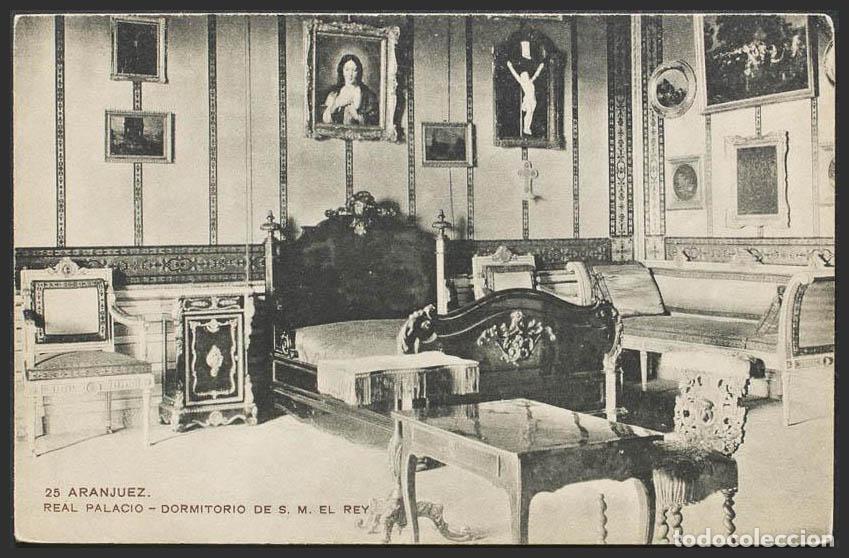 Postales: Madrid. ARANJUEZ. Palacio Real. Dormitorio del Rey. - Foto 1
