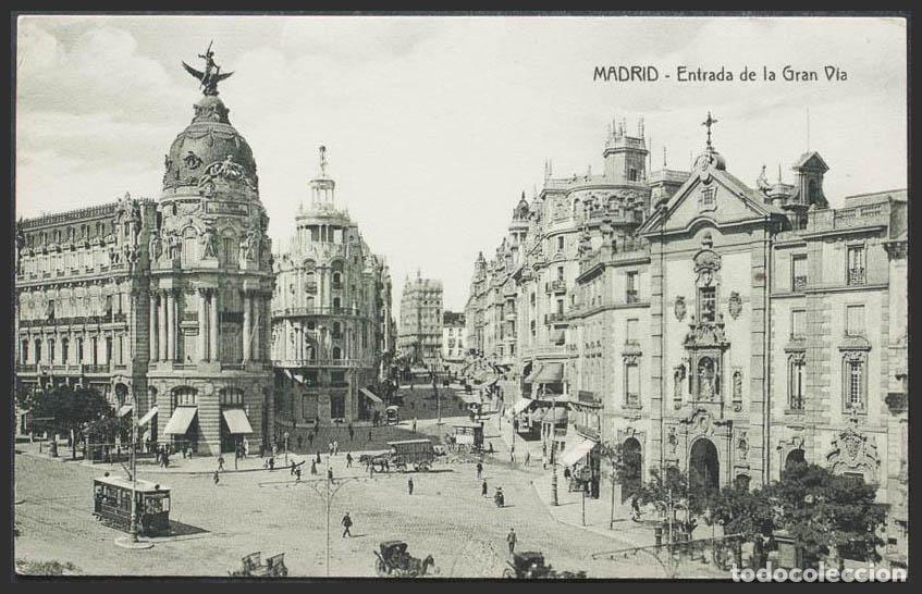 Postales: Madrid. MADRID. Entrada de la Gran V&iacute;a. - Foto 1