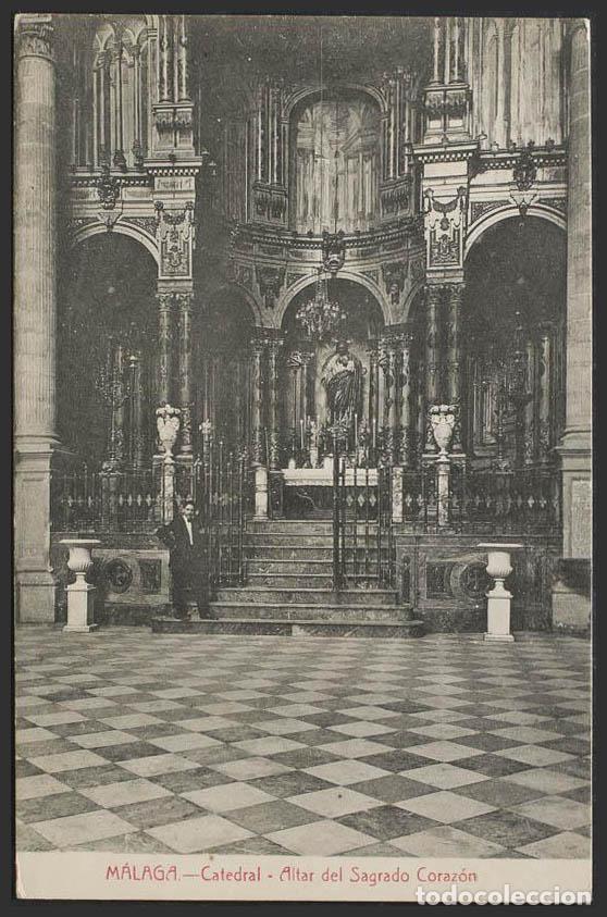Postales: M&aacute;laga. MALAGA. Catedral. Altar del Sagrado Coraz&oacute;n. - Foto 1