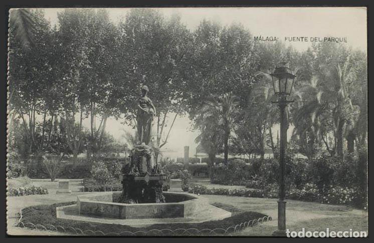Postales: M&aacute;laga. MALAGA. Fuente del parque. - Foto 1