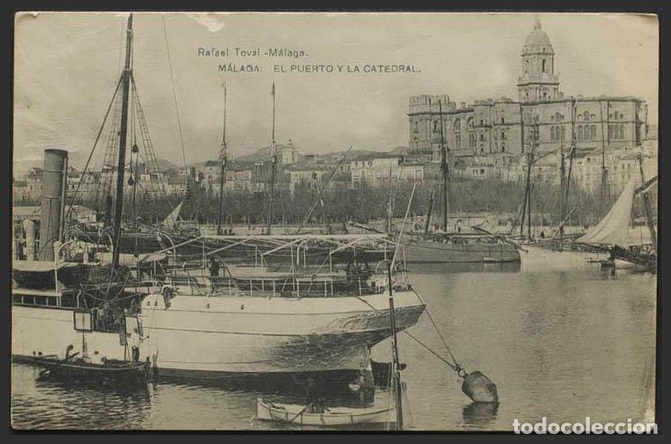 Postales: M&aacute;laga. MALAGA. El Puerto y la Catedral. - Foto 1