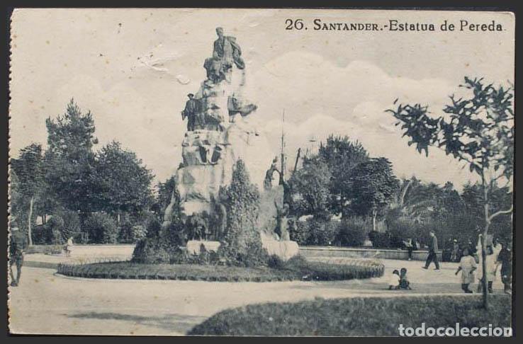 Postales: Cantabria. SANTANDER. Estatua de Pereda. - Foto 1