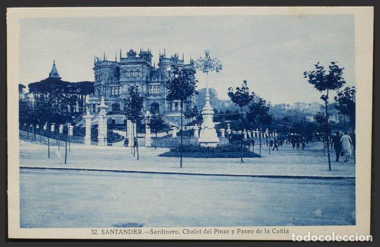 Postales: Cantabria. SANTANDER. Chalet del Pinar y Paseo de la Ca&ntilde;ia. - Foto 1