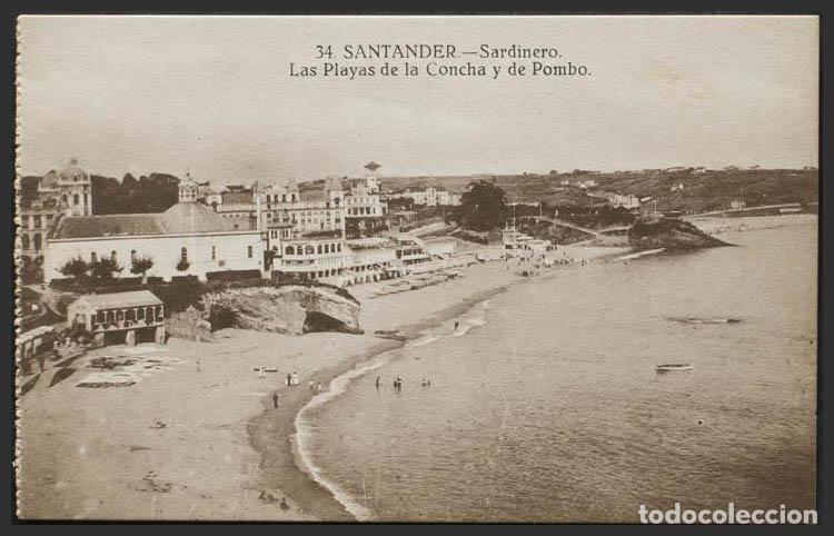 Postales: Cantabria. SANTANDER. Playas de la Concha y Pombo. - Foto 1