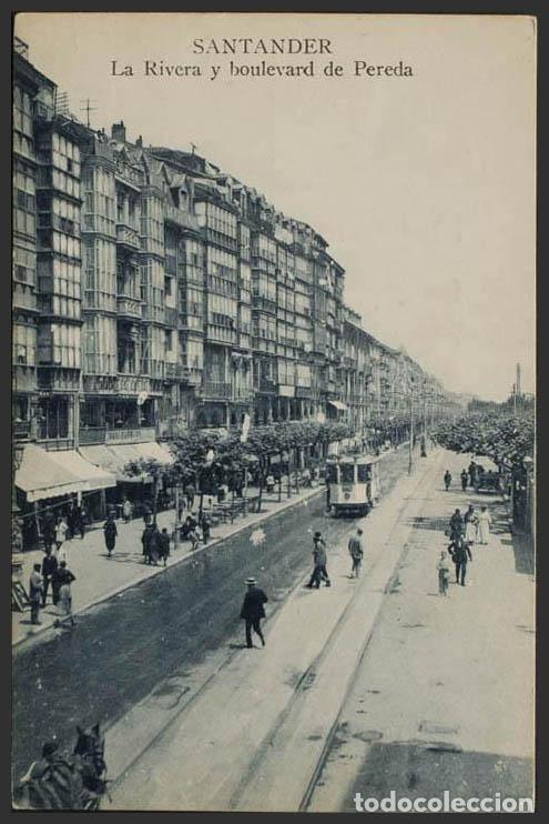 Postales: Cantabria. SANTANDER. La Rivera y boulevard de Pereda. - Foto 1