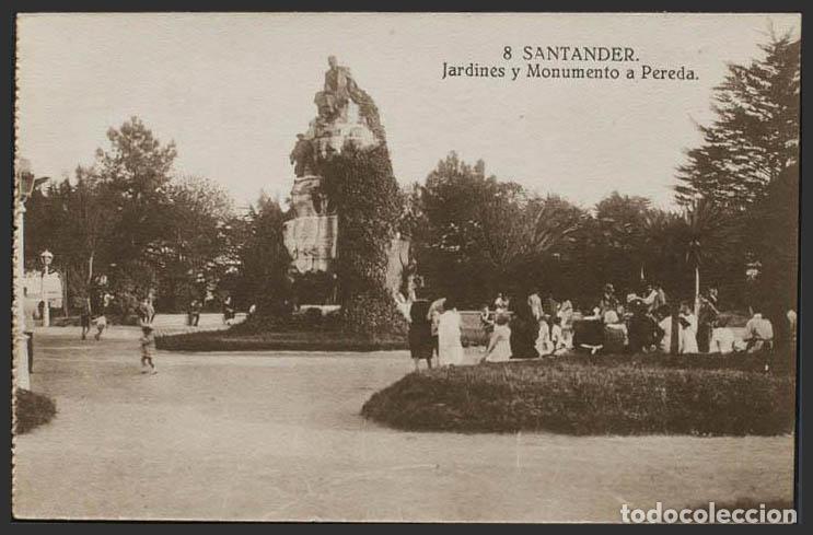 Postales: Cantabria. SANTANDER. Jardines y Monumento a Pereda. - Foto 1