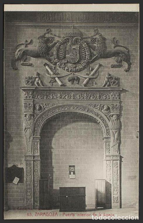 Postales: Zaragoza. ZARAGOZA. Puerta interior de la Lonja. - Foto 1
