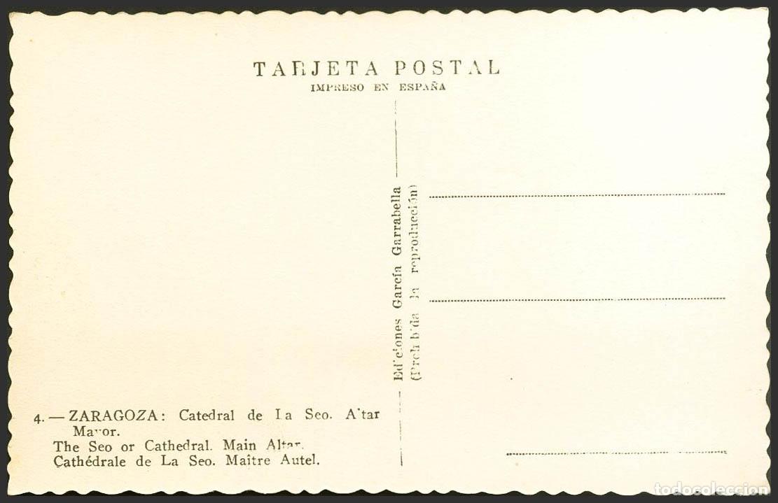 Postales: Zaragoza. ZARAGOZA. Altar Mayor de la Seo. - Foto 2