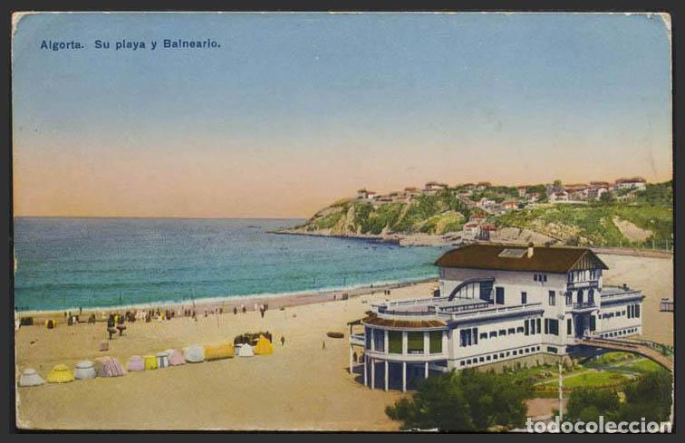 Postales: Vizcaya. ALGORTA. Su playa y Balneario. - Foto 1