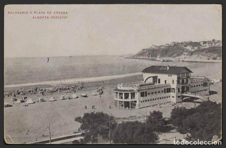 Postales: Vizcaya. ALGORTA. Balneario y playa de Ereaga. - Foto 1