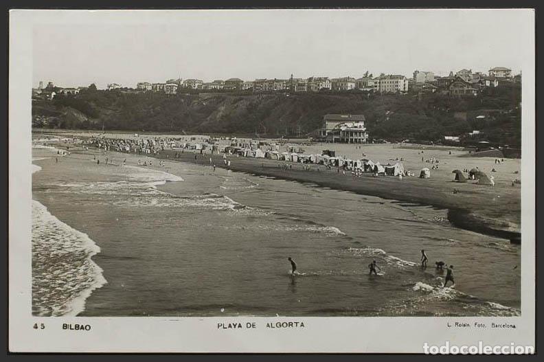 Postales: Vizcaya. ALGORTA. Playa. - Foto 1