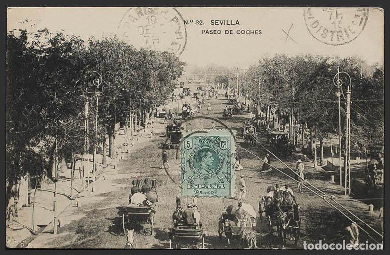 Postales: Sevilla. SEVILLA. Paseo de coches. - Foto 1