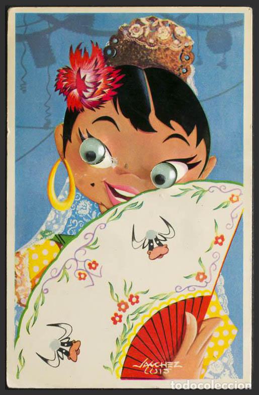 Postales: Otros Apartados. Caricatura trajes regionales.