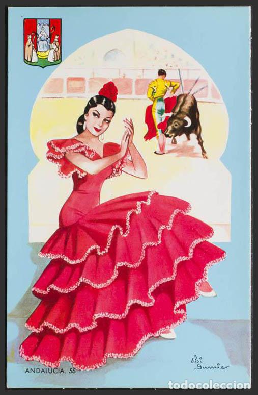 Postales: Otros Apartados. ANDALUCIA. Trajes regionales. Elsi Gumier. N&ordm; 55