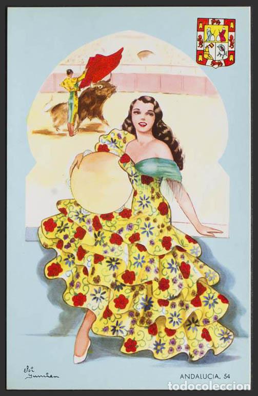 Postales: Otros Apartados. ANDALUCIA. Trajes regionales. Elsi Gumier. N&ordm; 54