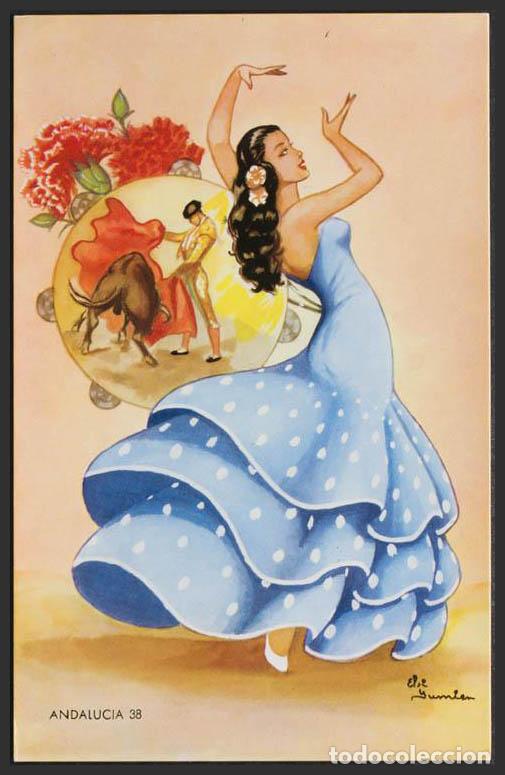 Postales: Otros Apartados. ANDALUCIA. Trajes regionales. Elsi Gumier. N&ordm; 38