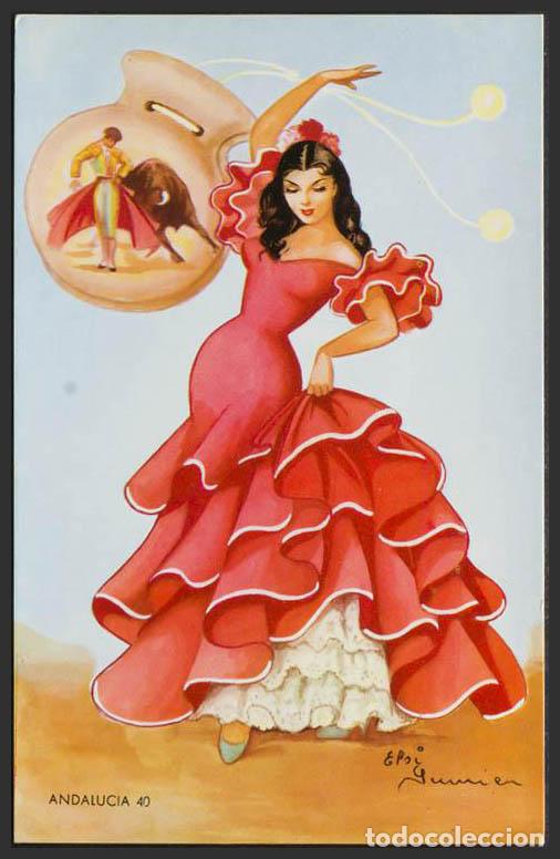 Postales: Otros Apartados. ANDALUCIA. Trajes regionales. Elsi Gumier. N&ordm; 40