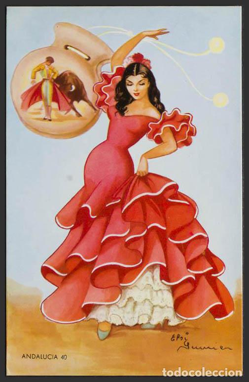 Postales: Otros Apartados. ANDALUCIA. Trajes regionales. Elsi Gumier. N&ordm; 40