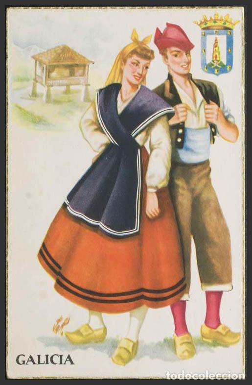 Postales: Coru&ntilde;a. Trajes regionales.