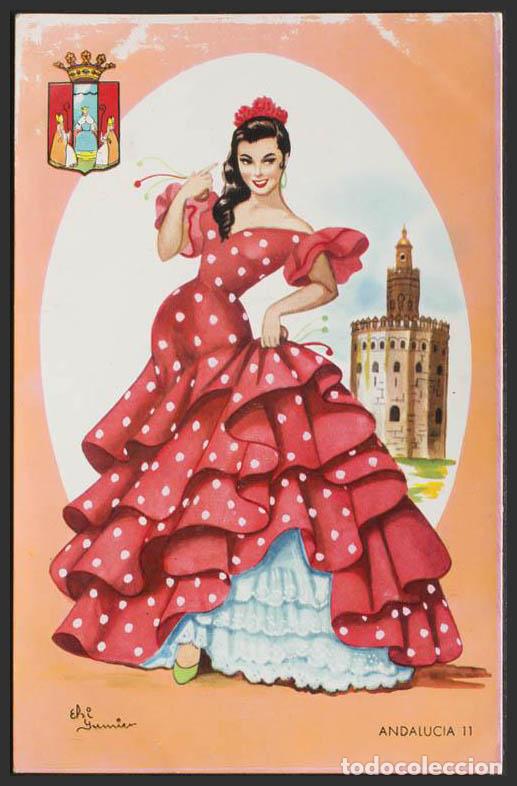 Postales: Otros Apartados. ANDALUCIA. Trajes regionales. Elsi Gumier. N&ordm; 11