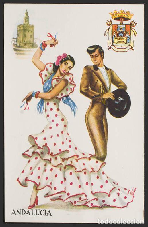 Postales: Sevilla. Trajes regionales. - Foto 1