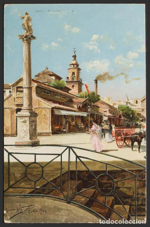Postales: C&aacute;diz. El Muelle. Garc&iacute;a y Rodr&iacute;guez. - Foto 1