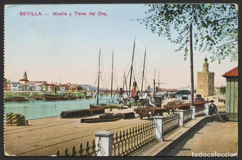 Postales: Sevilla. SEVILLA. Muelle y Torre del Oro. - Foto 1
